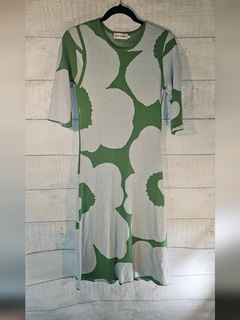 Marimekko Green and White Floral Midi Dress